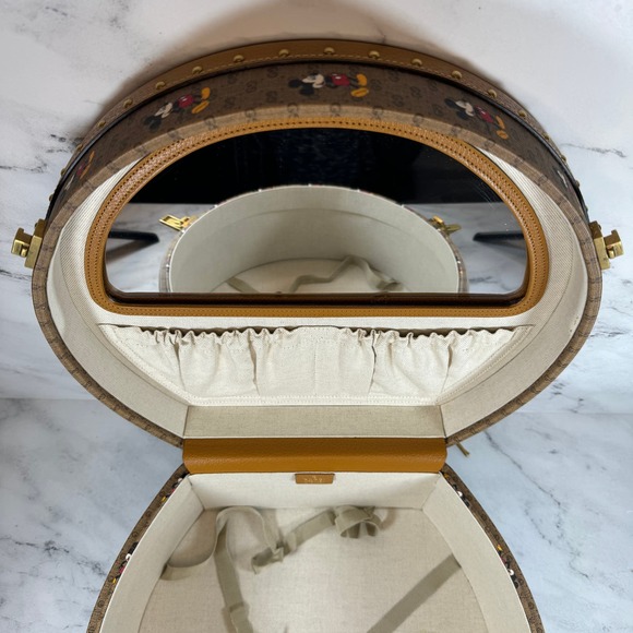 Gucci Disney Hat Box Mickey Mouse GG monogram travel trunk bag Luggage Rare - Picture 16 of 16